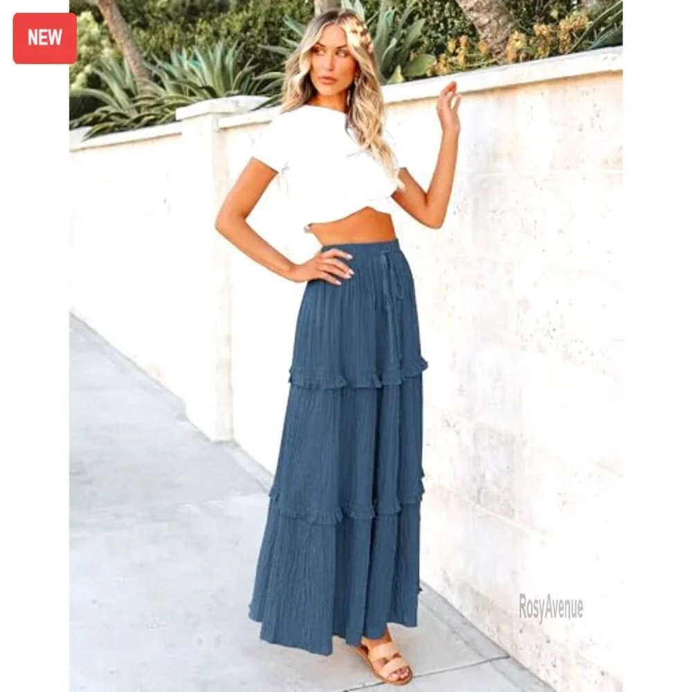 Elegant High Waist Flared A-Line Midi Skirt, Lightweight Fabric, Cocktail